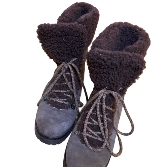 UGG Boots Fraser Stout Shearling Fur, Water-Resistant, Leather, Winter Combat, 7 - Picture 3 of 11